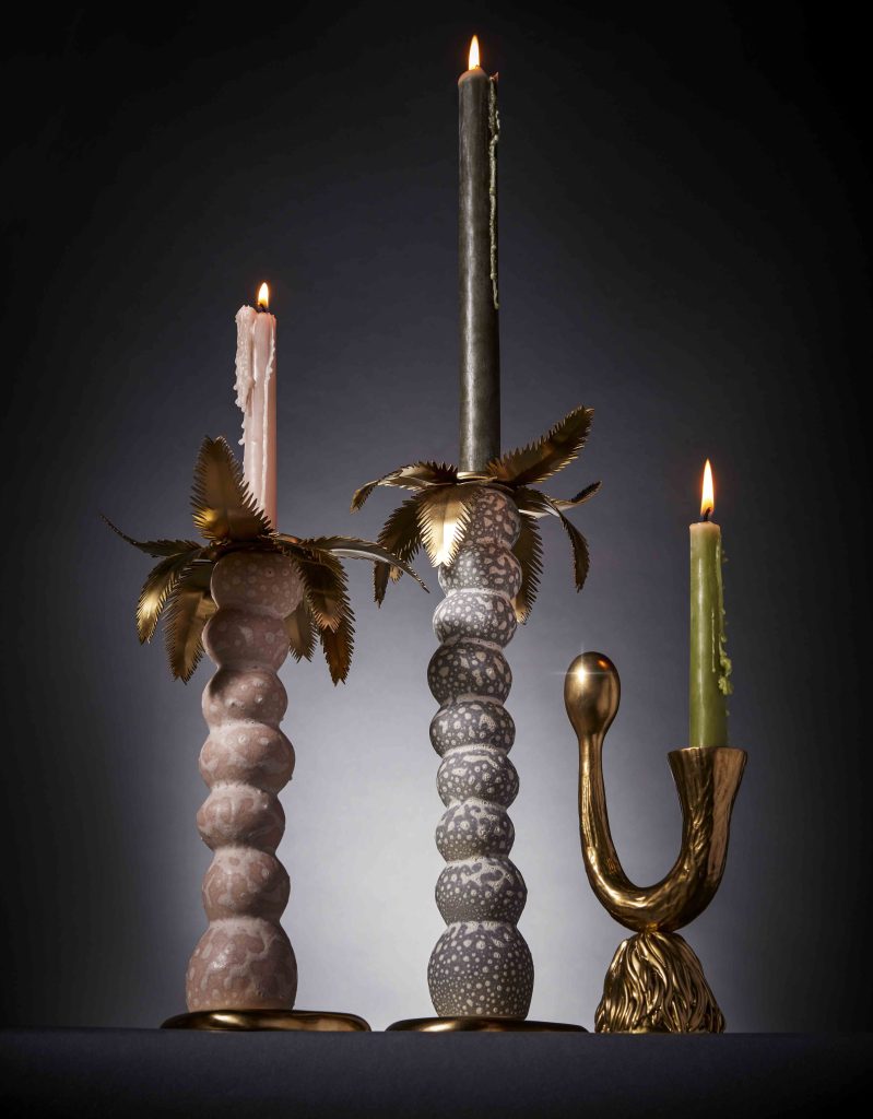 Haas Mojave Palm & Horn Candlestick
