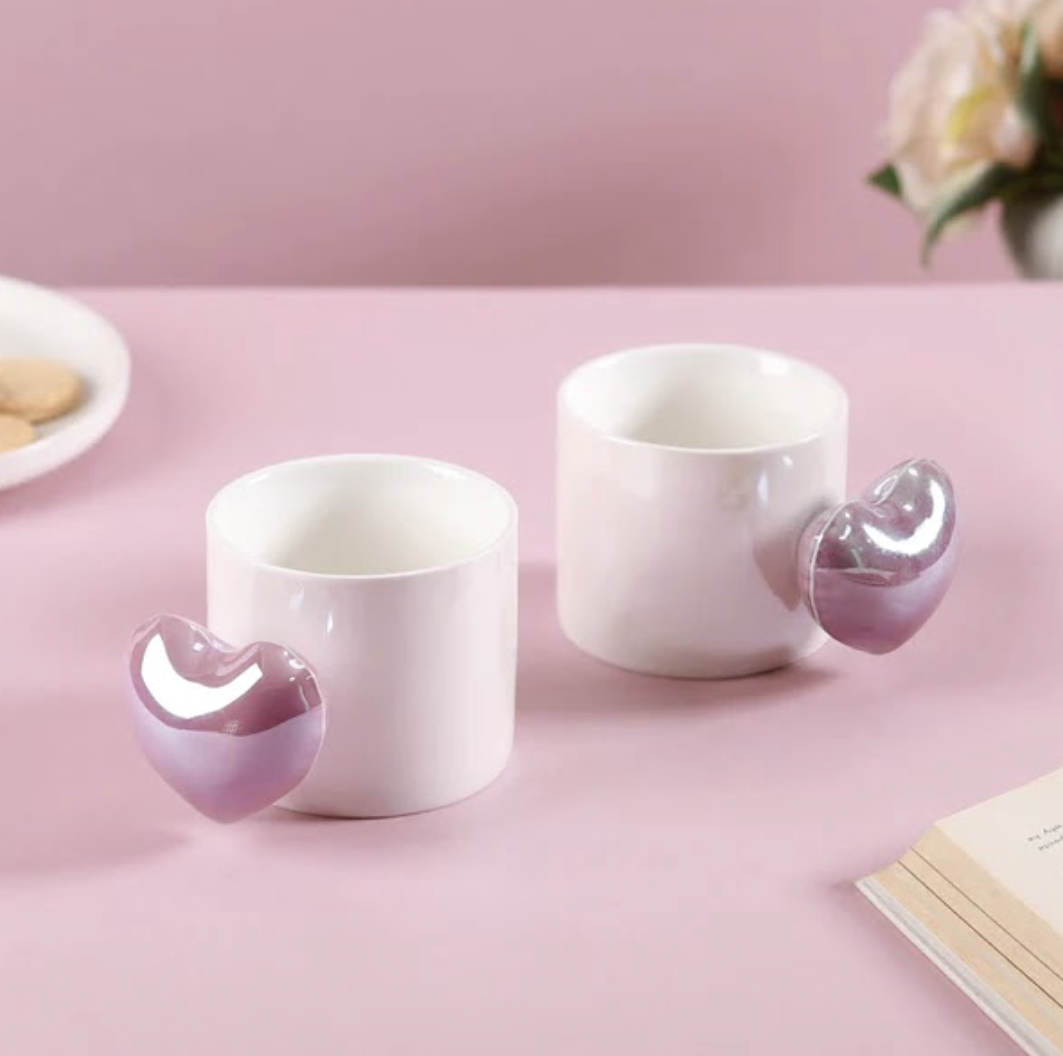 HEART CERAMIC COFFEE MUGS