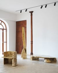 The process deliberately highlights the imperfections in the process of craftsmanship; Photographs courtesy Æquo Gallery