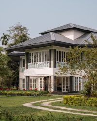 The main entrance at the colonial bungalow; Photography by Ishita Sitwala